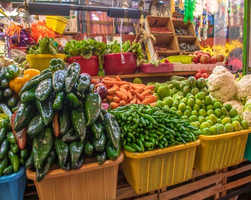 Fresh ingredients from a local Mexican market
